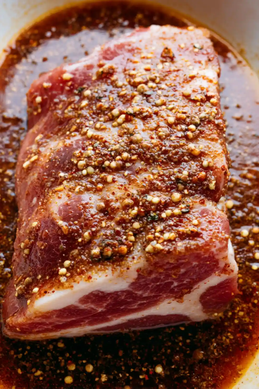 Add beef belly to marinade and refrigerate