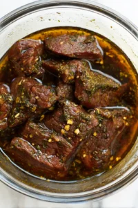 Add beef to the marinade and refrigerate