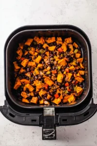 Air fry for 15-20 minutes until sweet potatoes are tender