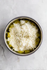 Air fry the prepared dish until golden and bubbly