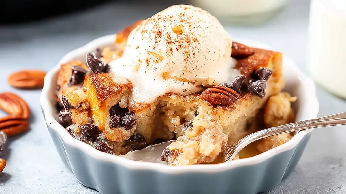 Air fryer bread pudding