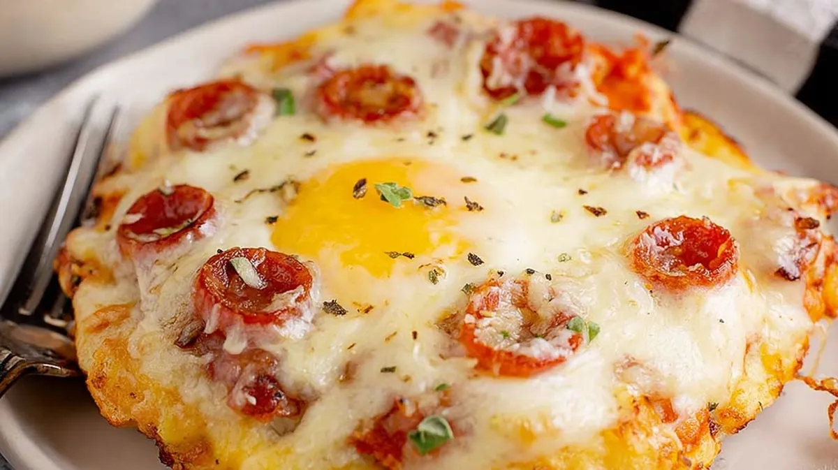 Air fryer breakfast pizza