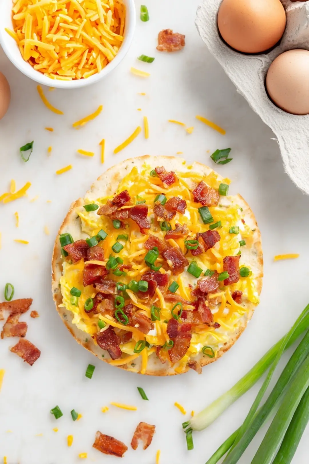 Air fryer breakfast pizza - ingredients