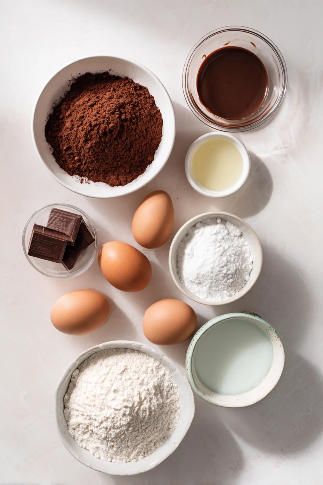 Air fryer brownies in a ramekin - ingredients