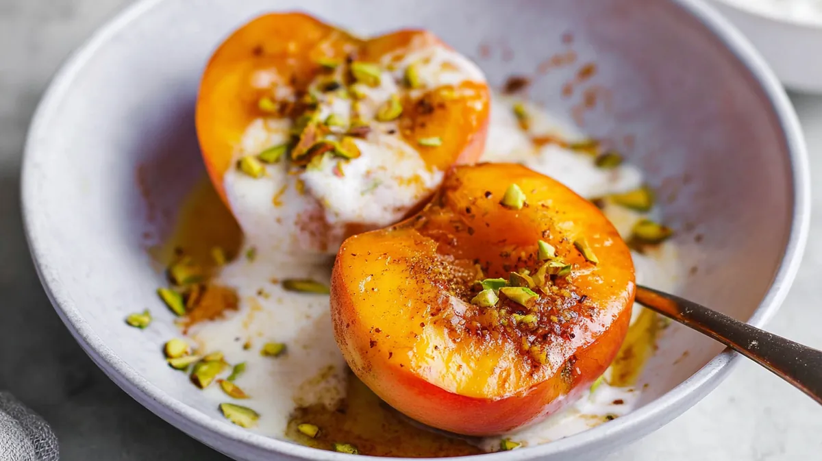 Air fryer caramelized peaches