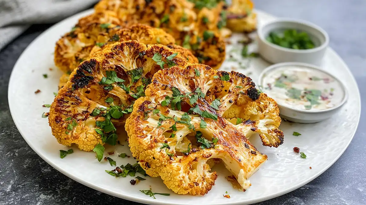 Air fryer cauliflower steaks