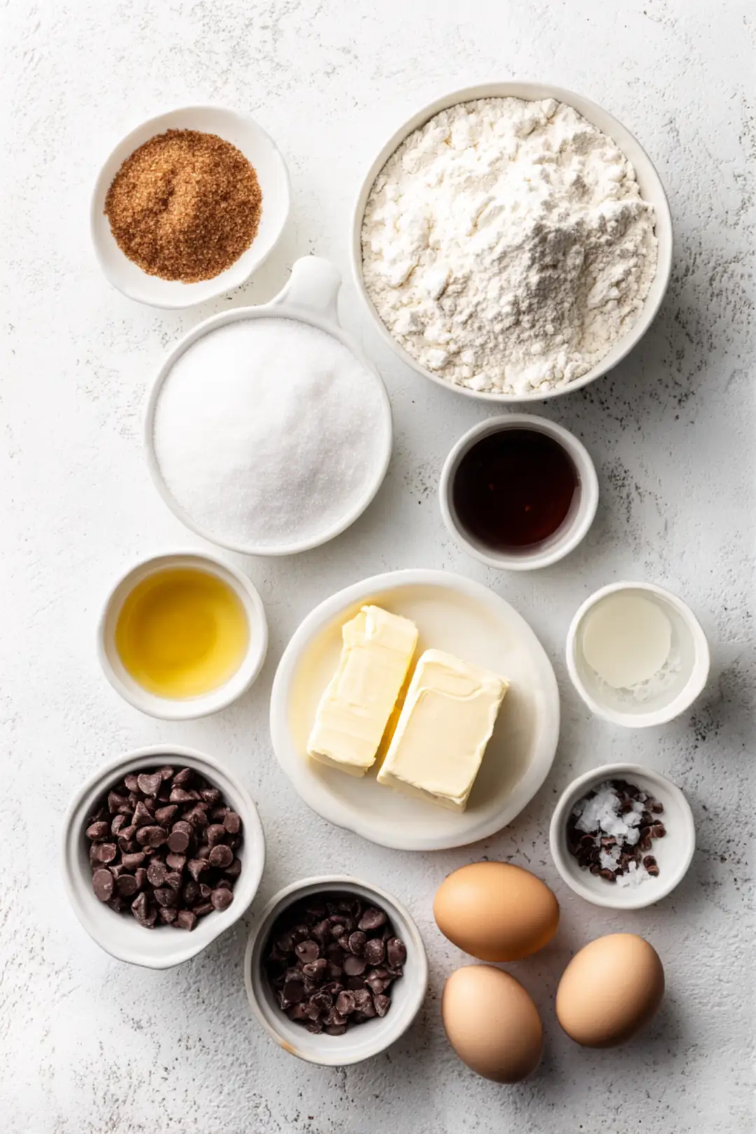 Air fryer chocolate chip pizookie ingredients in foil pan