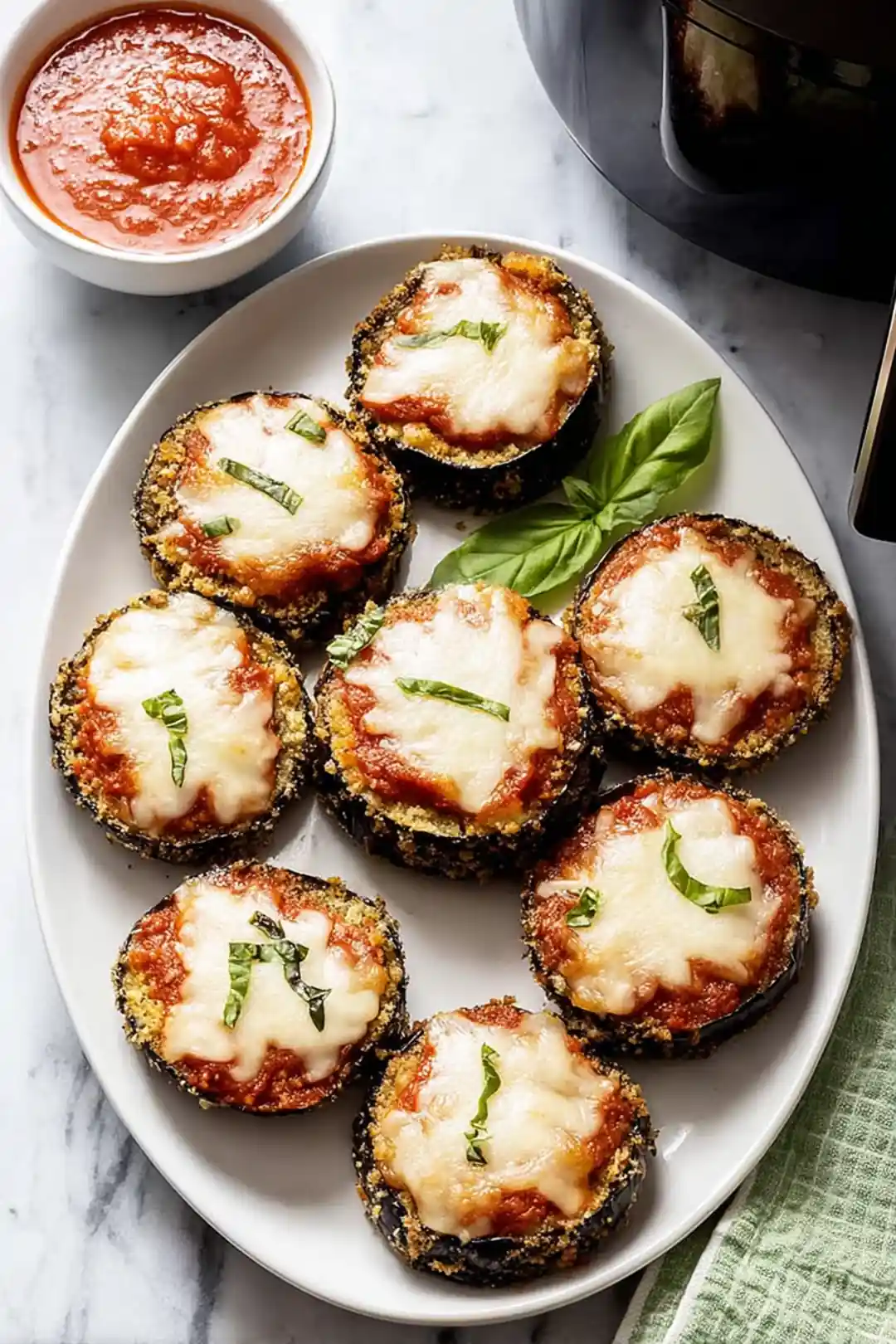 Air fryer eggplant parmesan