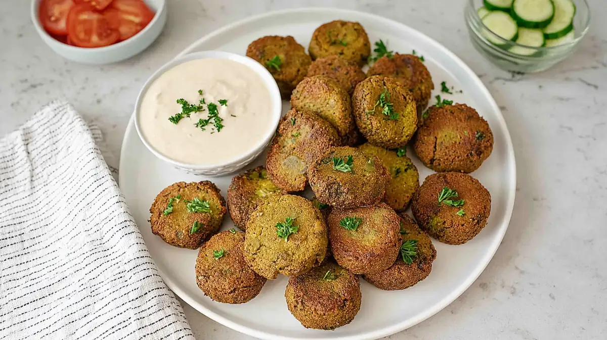 Air fryer falafel with tahini