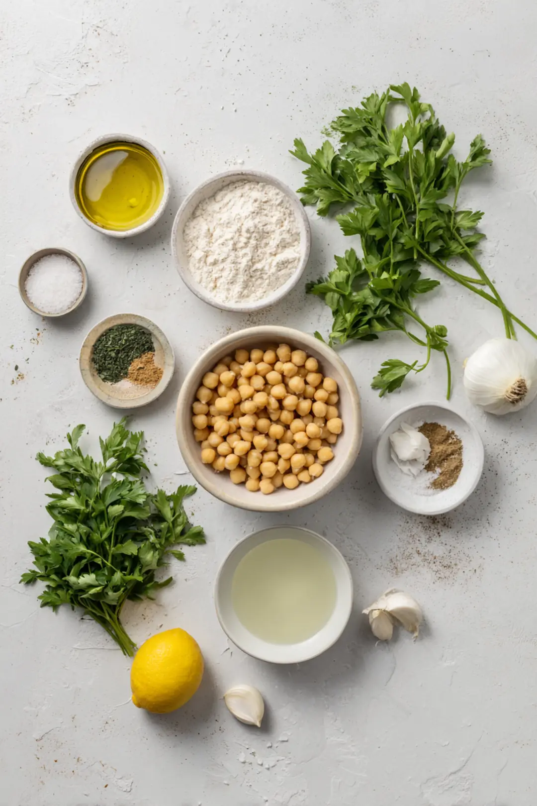 Air fryer falafel with tahini - ingredients
