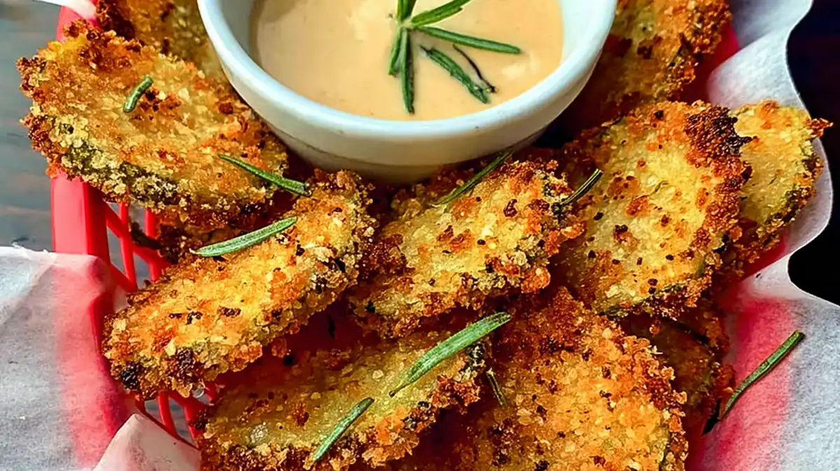 Air fryer fried pickles with panko breading