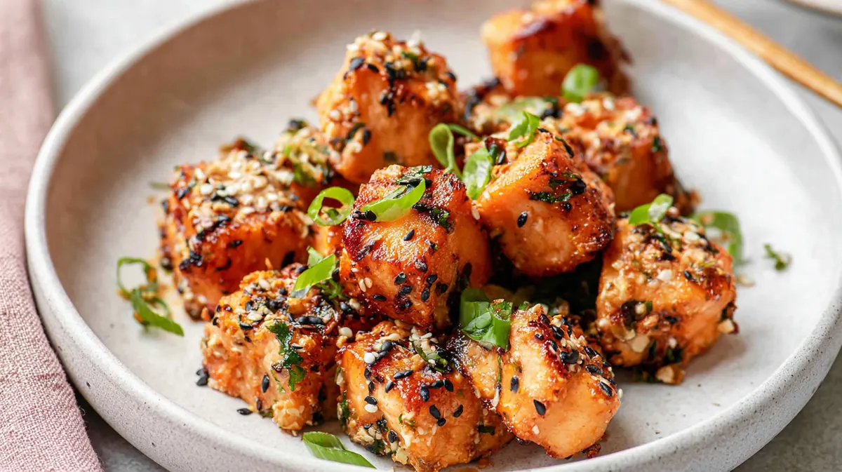 Air fryer furikake salmon bites