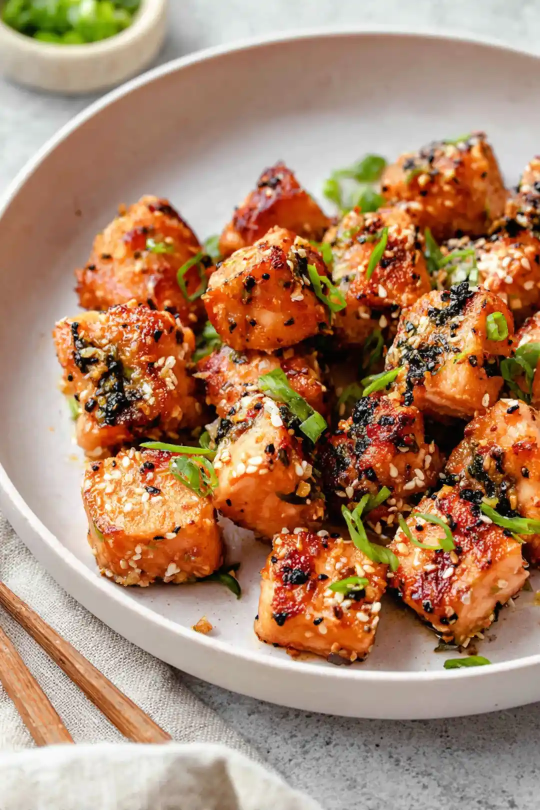 Air fryer furikake salmon bites