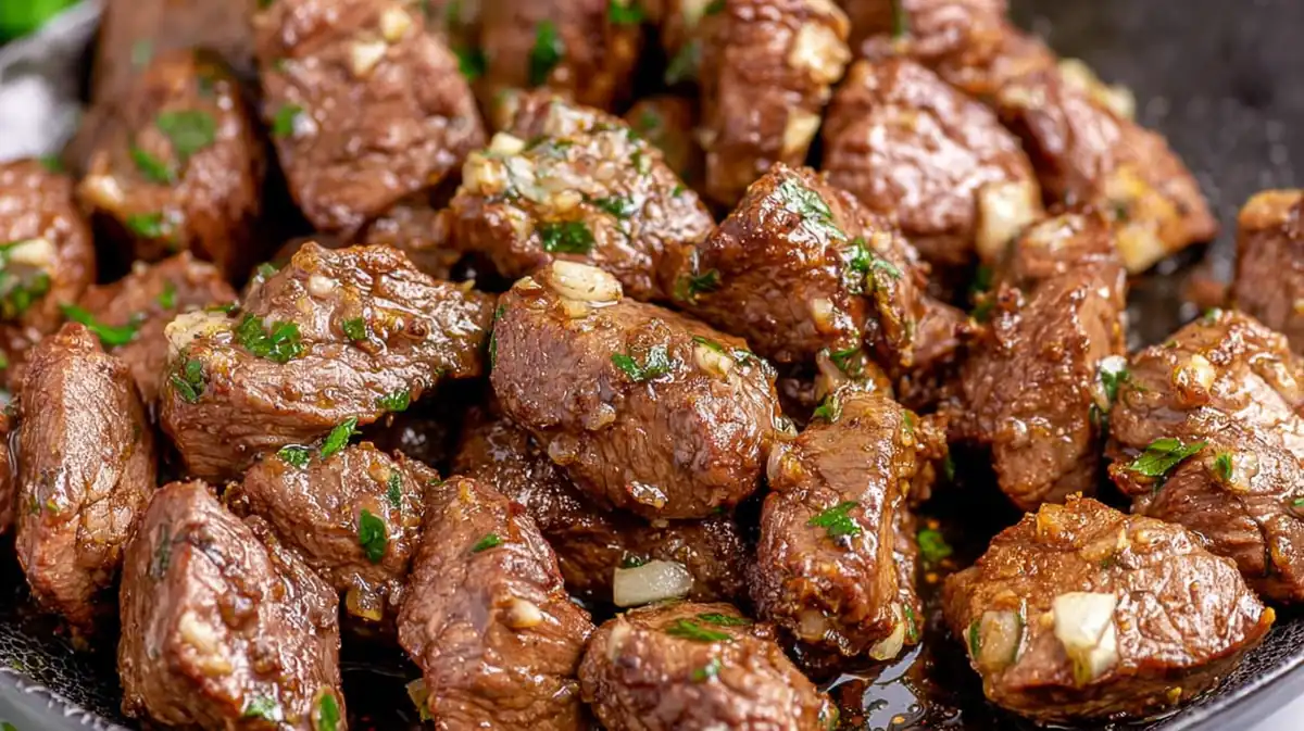 Air fryer garlic butter steak bites