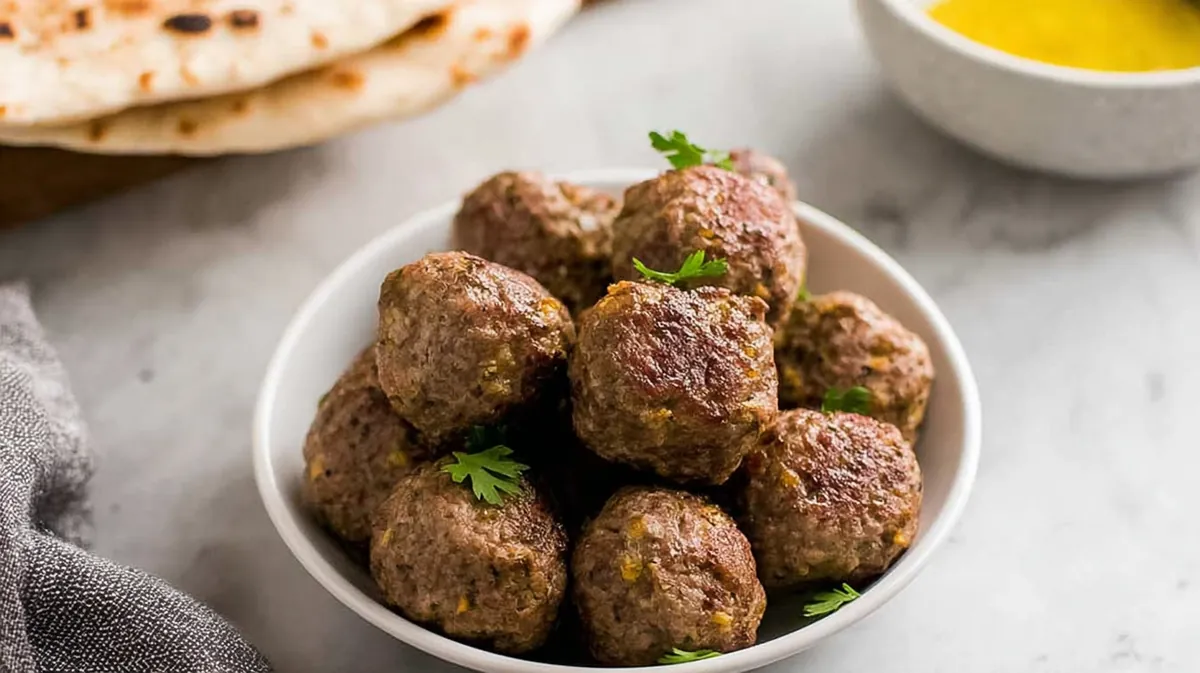 Air fryer Greek lamb meatballs