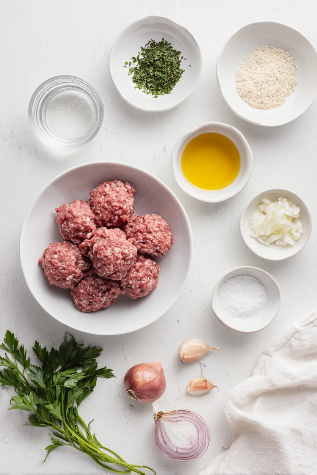 Air fryer Greek lamb meatballs - ingredients
