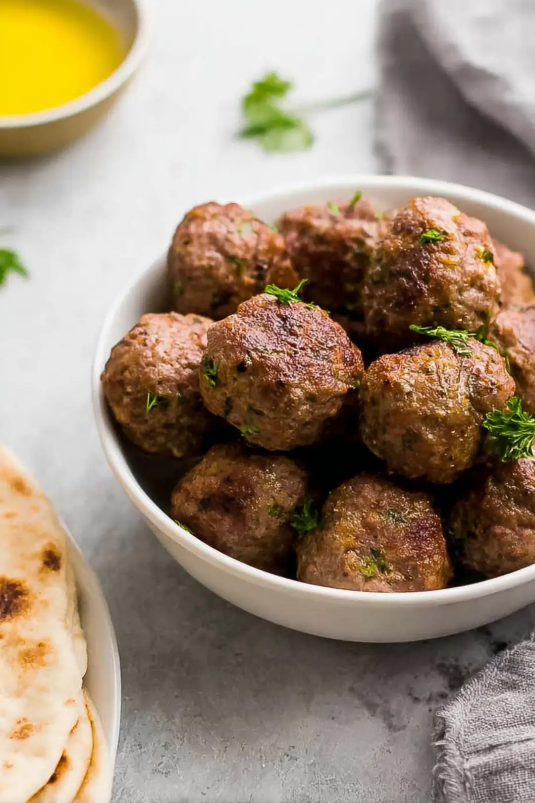 Air fryer Greek lamb meatballs