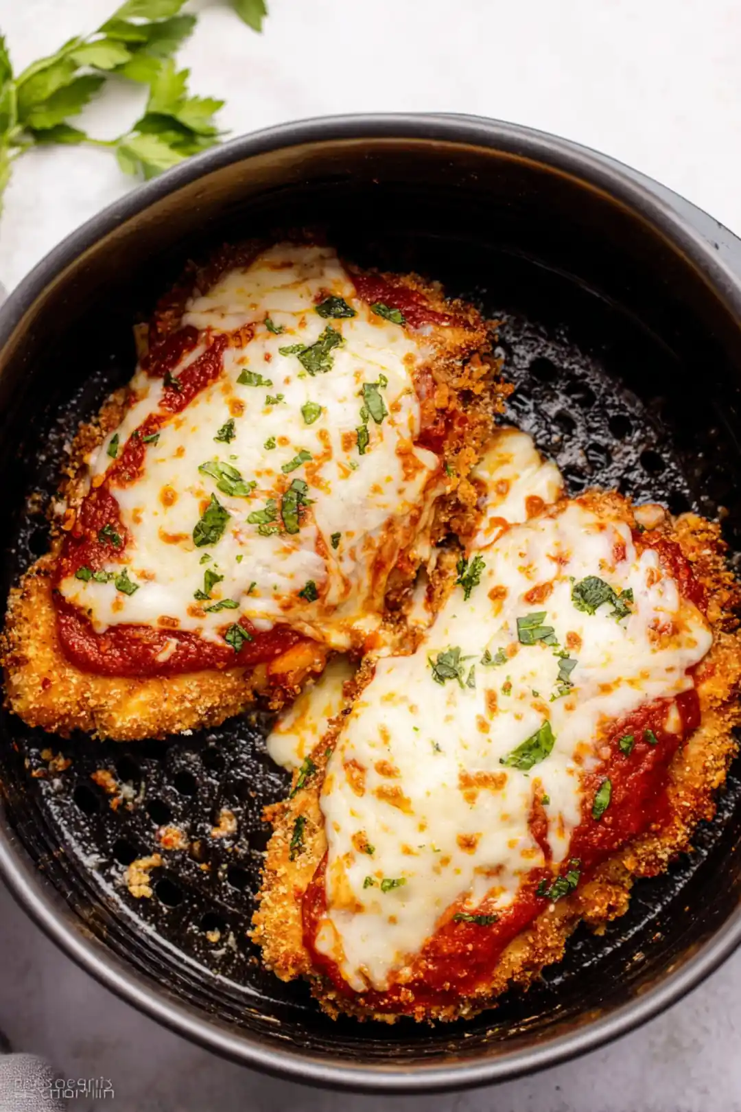 Air fryer Italian chicken parmesan