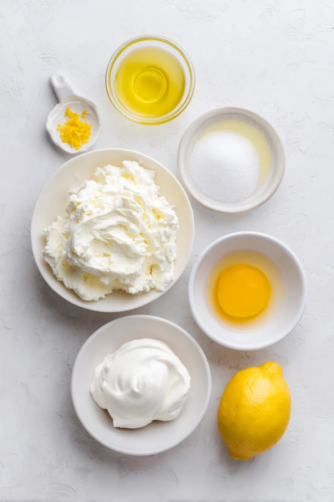 Air fryer lemon cheesecake - ingredients