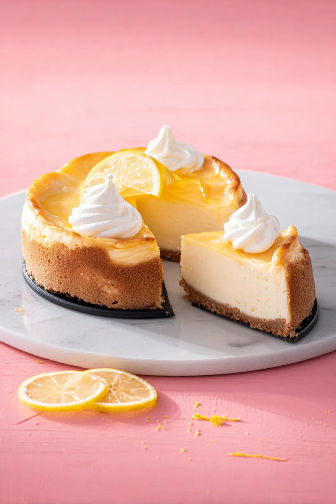 Air fryer lemon cheesecake