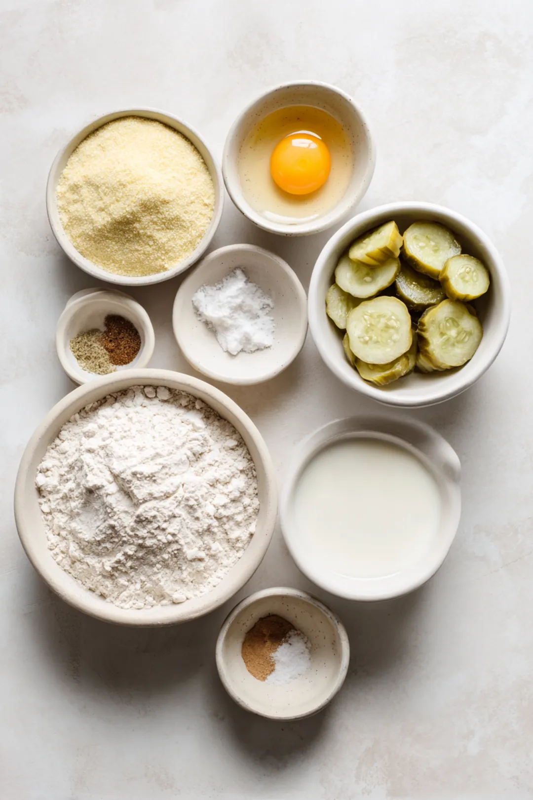 air fryer pickles with cornmeal breading - ingredients
