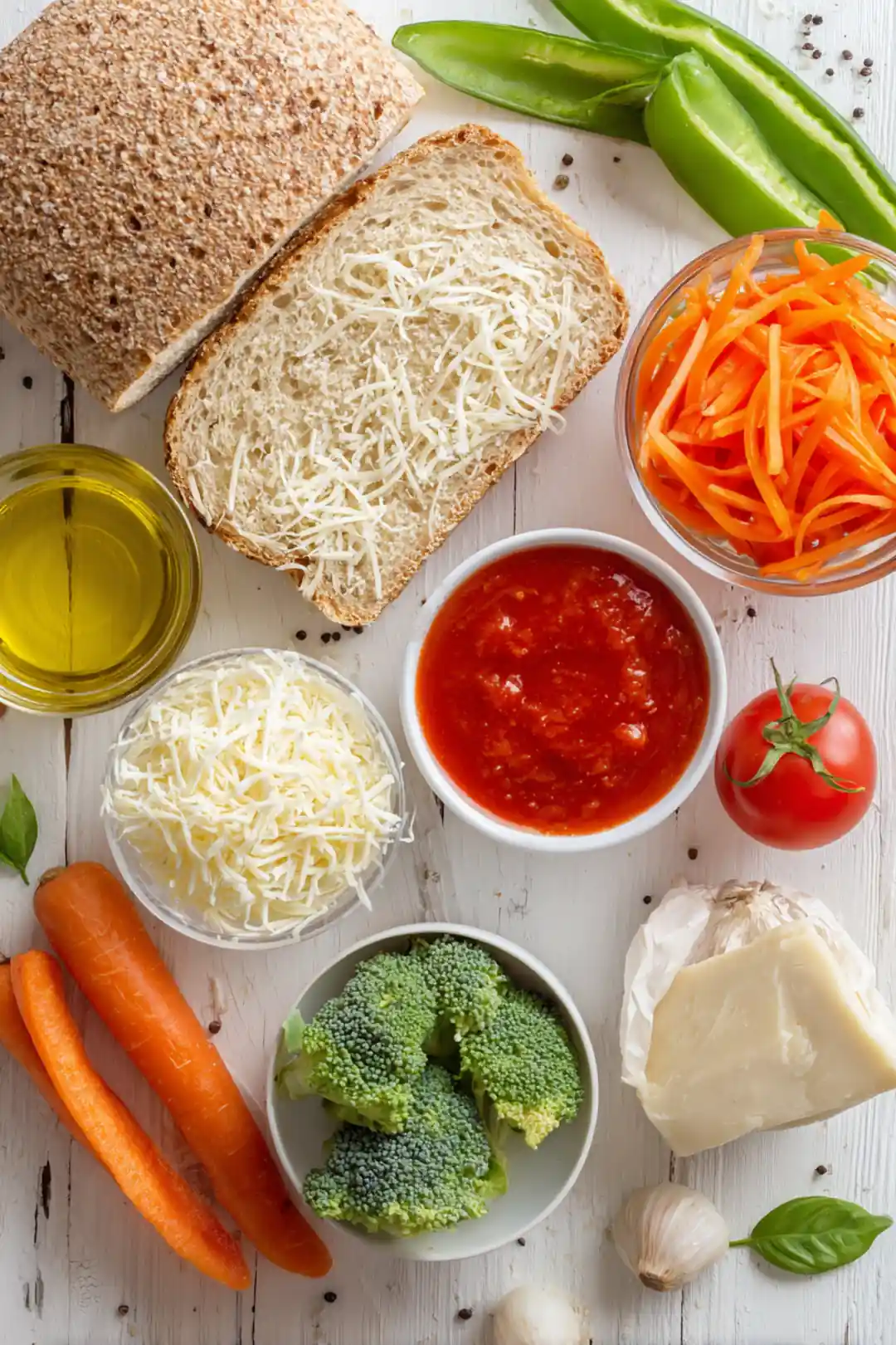 Air fryer pizza toast - ingredients