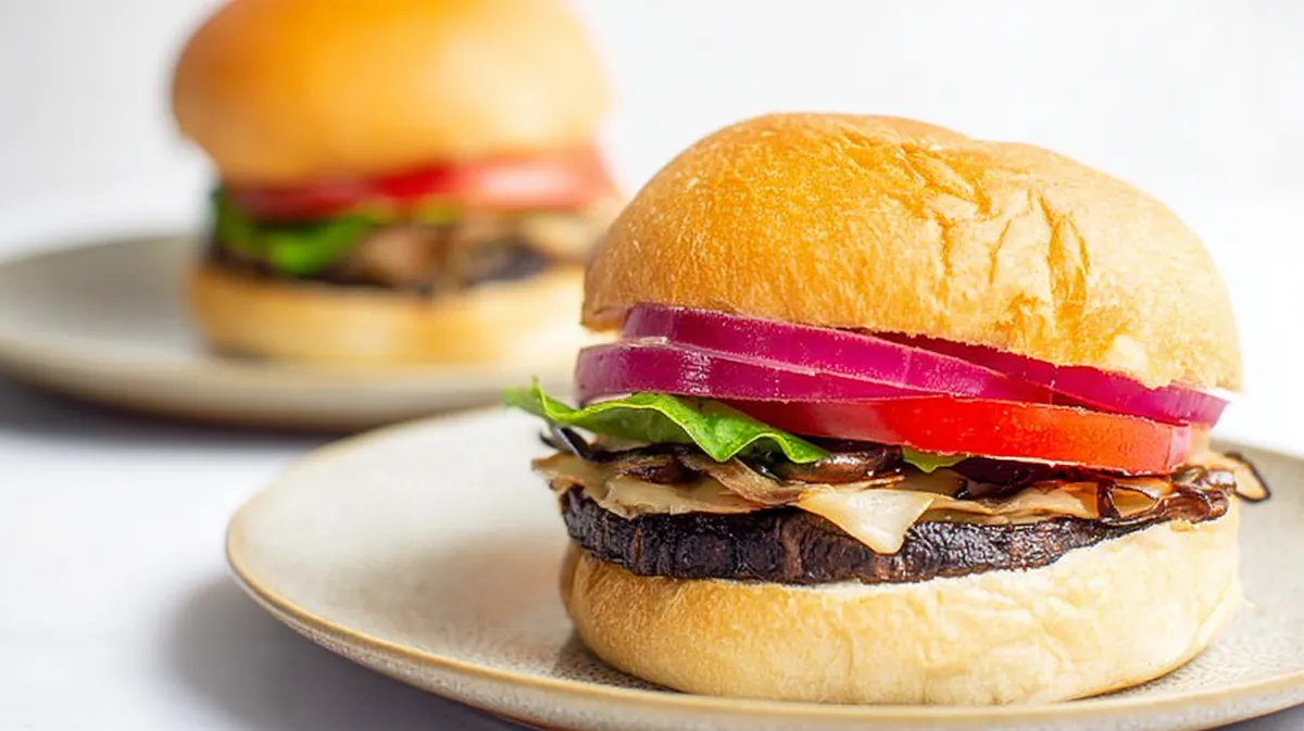 Air fryer portobello mushroom burgers