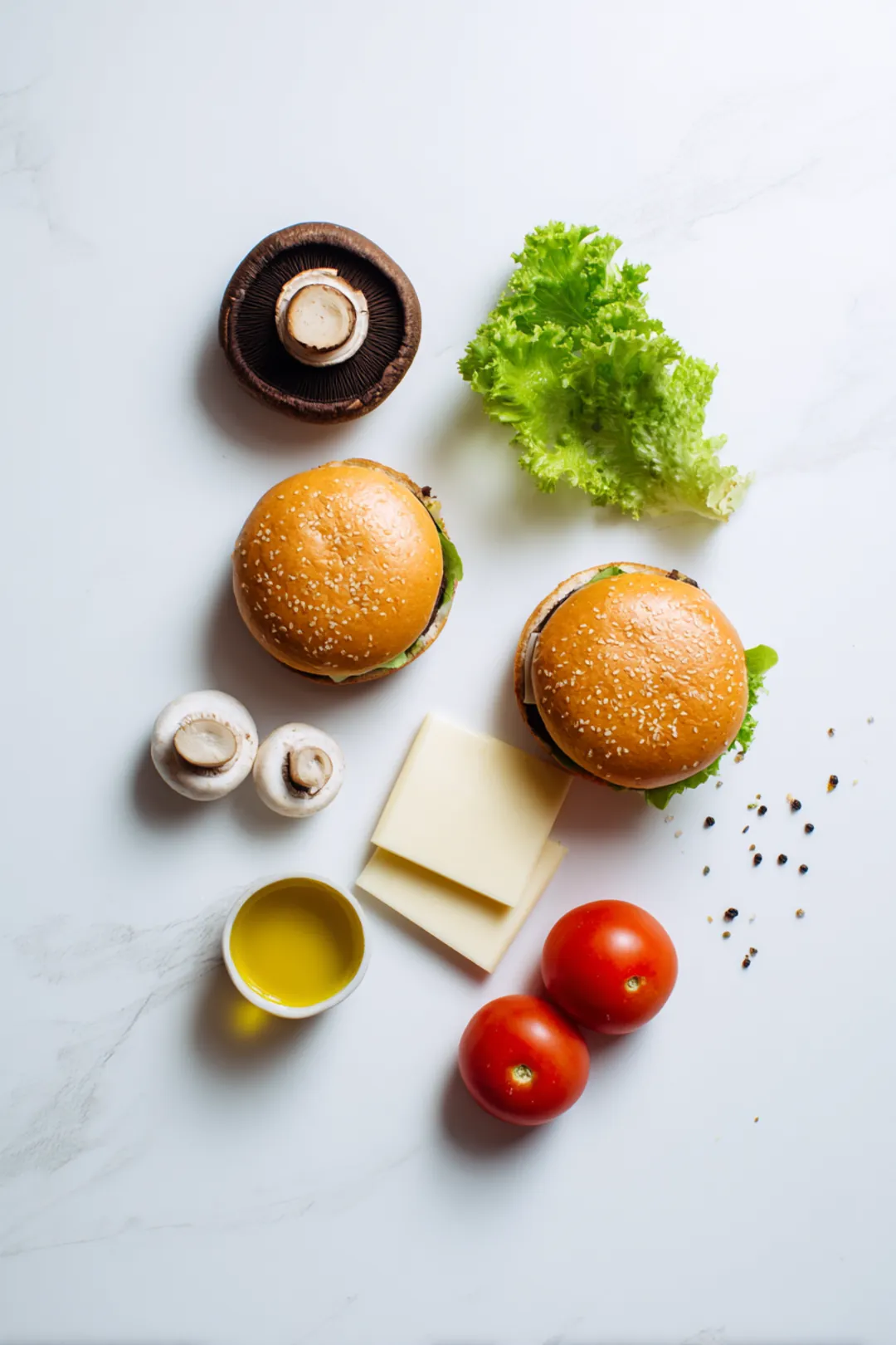 Air fryer portobello mushroom burgers - ingredients