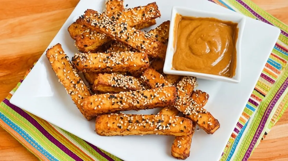 Air fryer sesame tofu batons