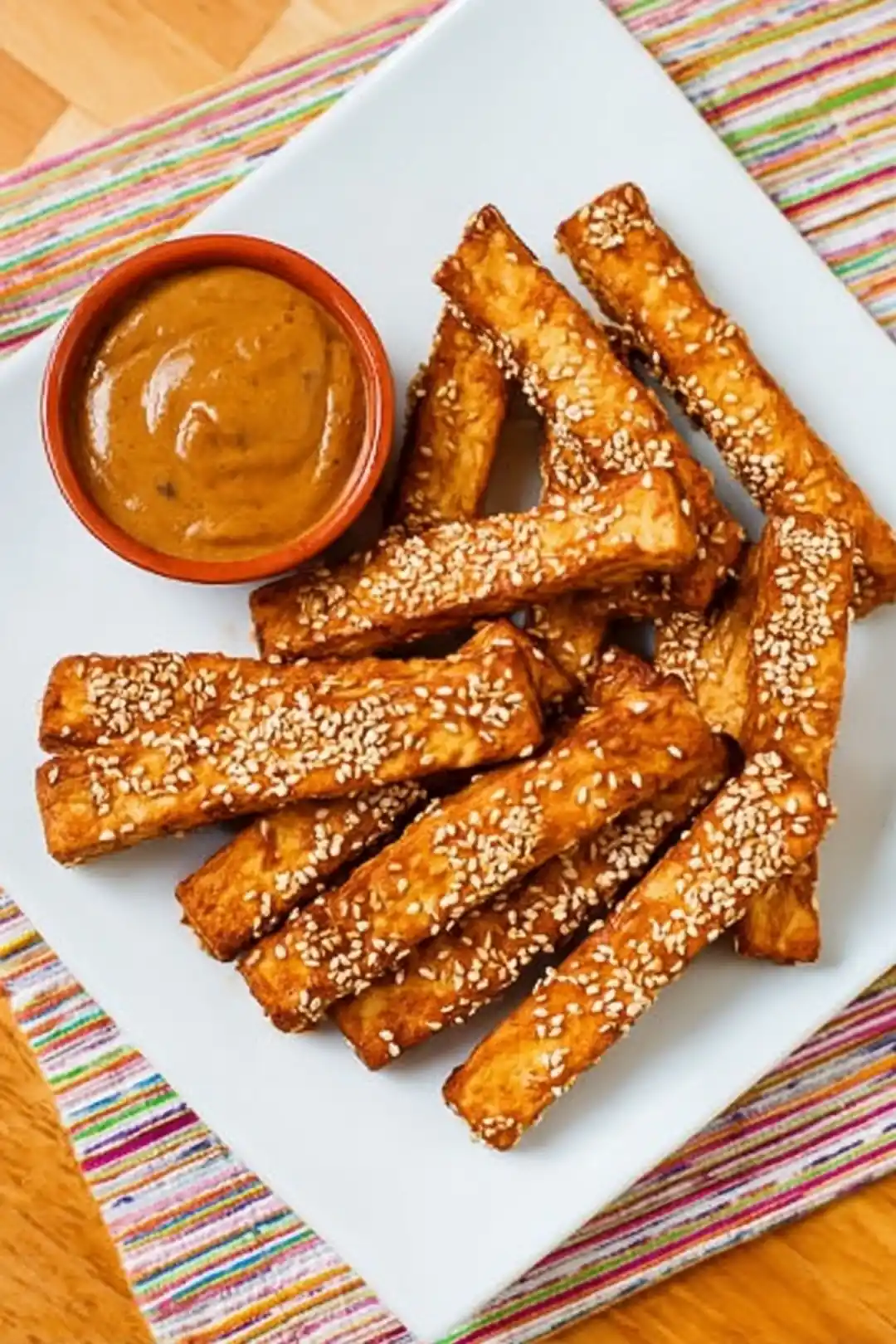 Air fryer sesame tofu batons