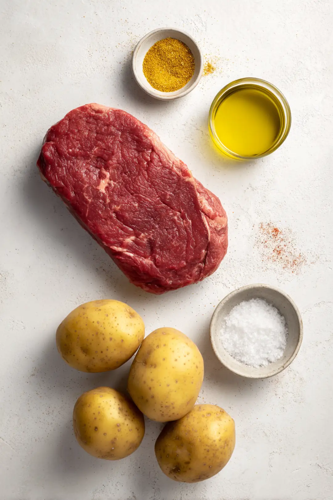 Air fryer steak and potato bowl - ingredients