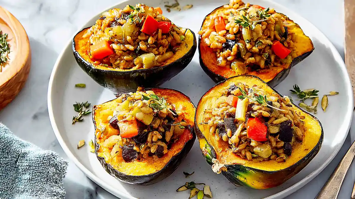 Air fryer stuffed acorn squash