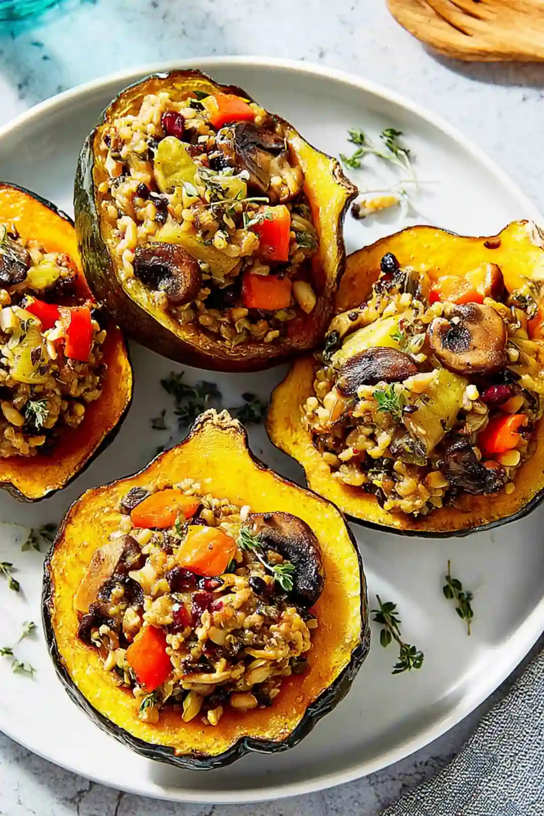 Air fryer stuffed acorn squash