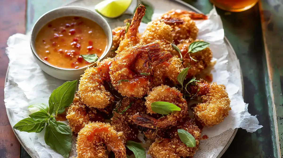 Air fryer Thai-style coconut shrimp