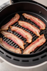 Arrange bacon slices evenly in the air fryer