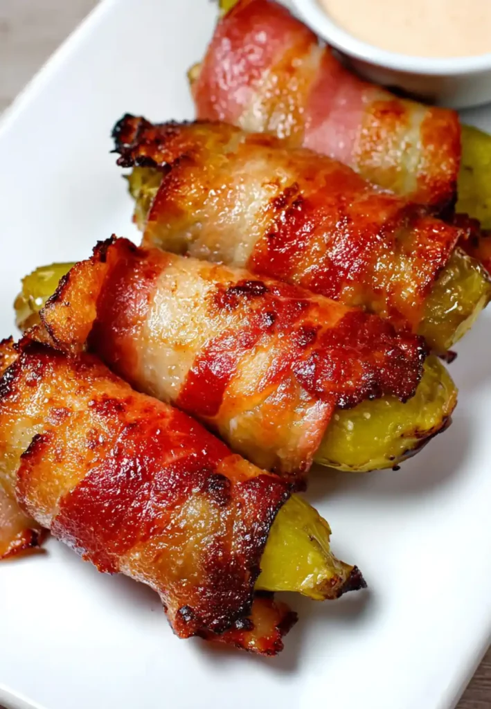 Bacon-wrapped pickles air fryer