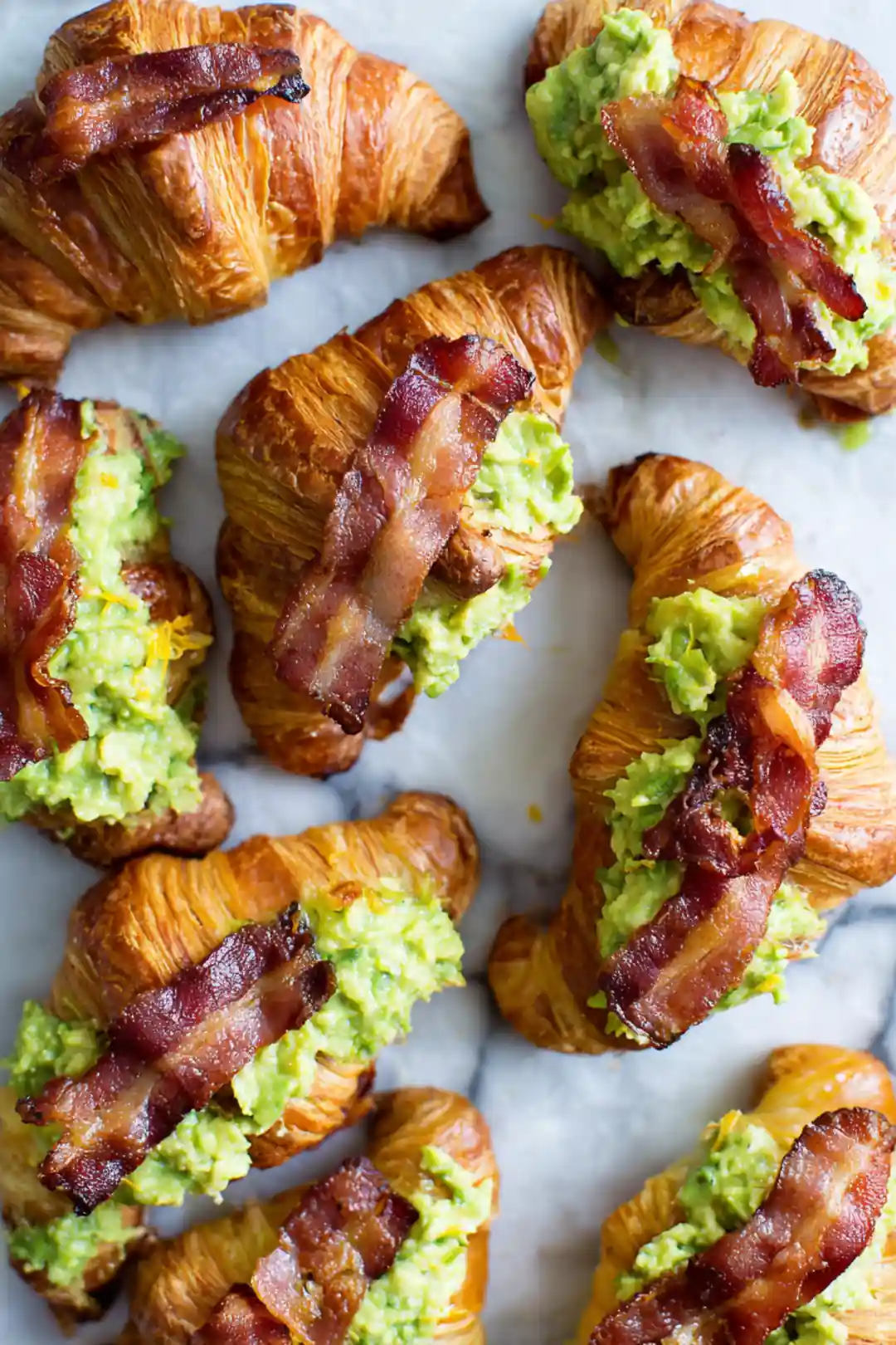 Bake croissant halves until golden and crispy