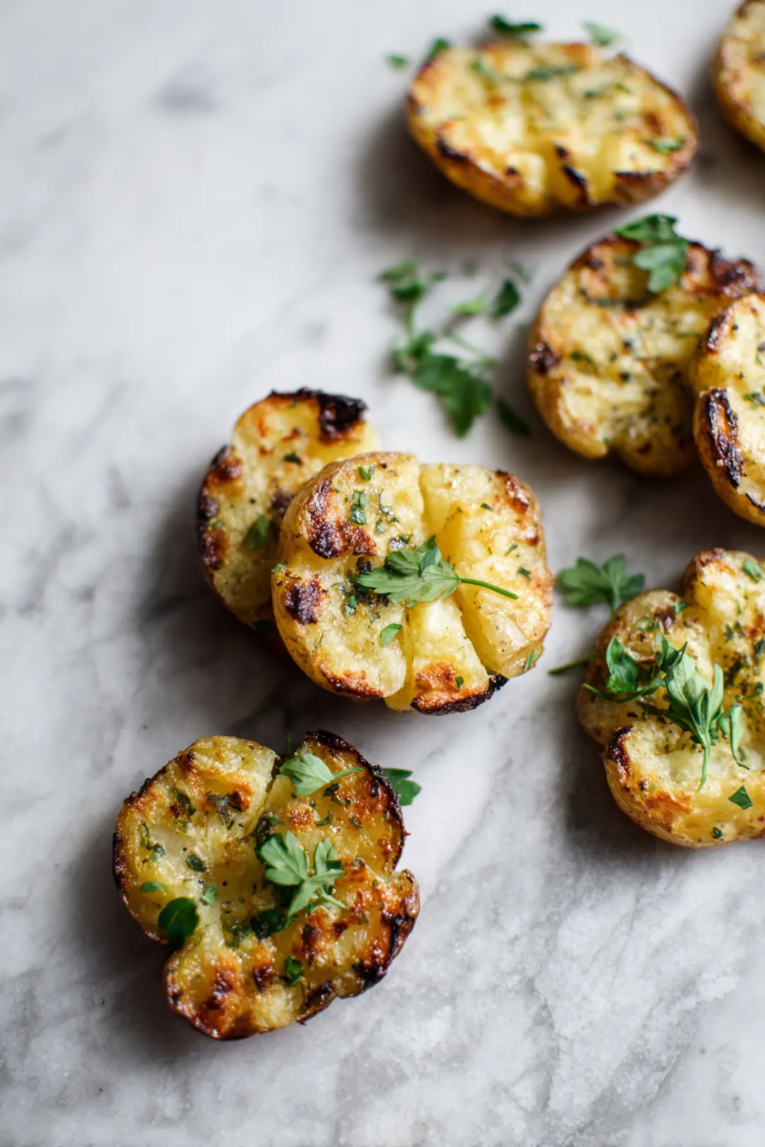Bake the potatoes until golden and crispy