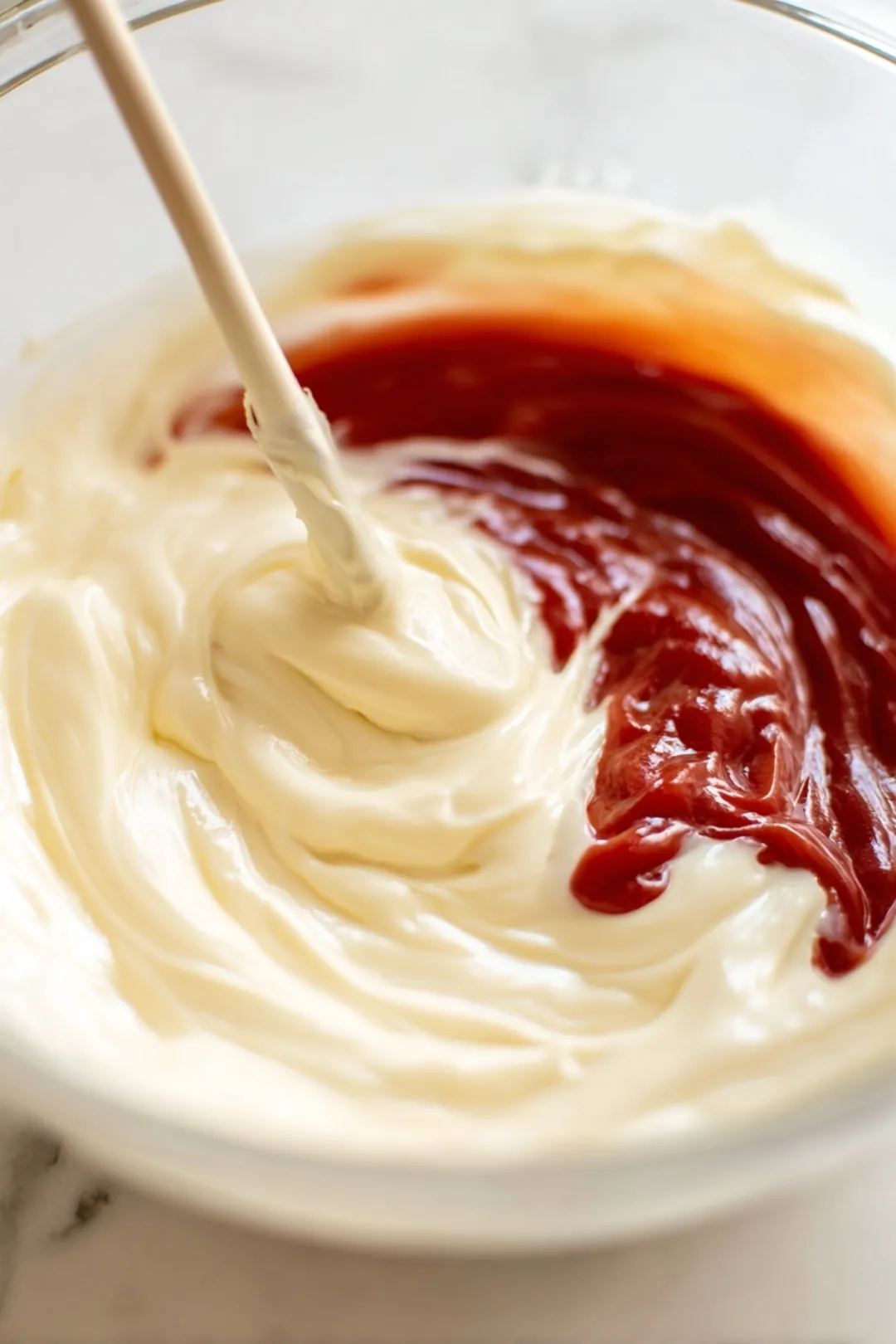 Combine mayonnaise, ketchup, and Dijon mustard in a mixing bowl