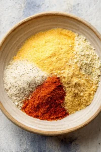 Combine the cornmeal, garlic powder, onion powder, paprika, salt, and pepper in a bowl