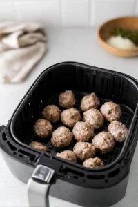Cook meatballs in air fryer