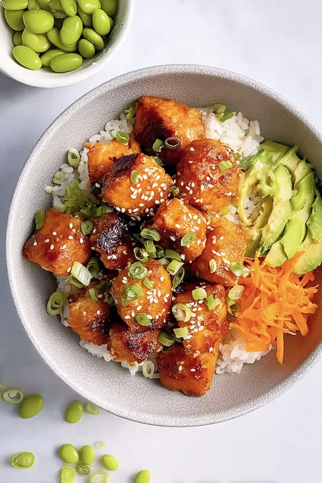 Crispy air fryer salmon bites for bowls