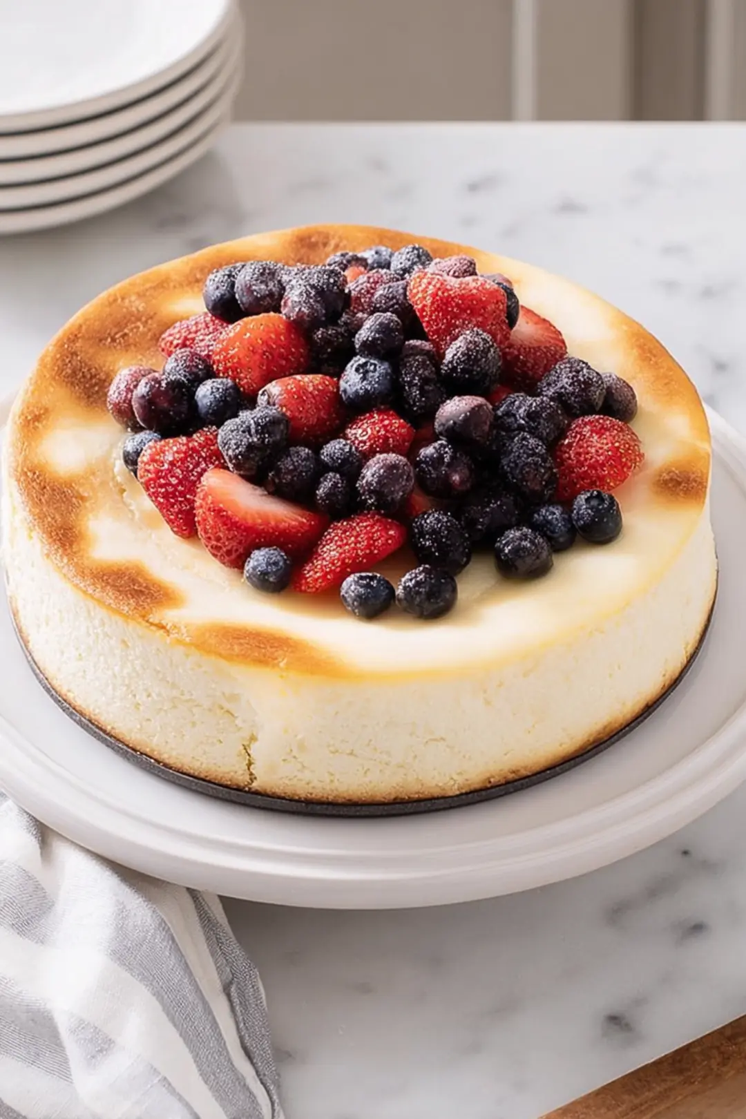 Crustless cheesecake