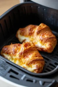 Dust croissant toasties with powdered sugar before serving