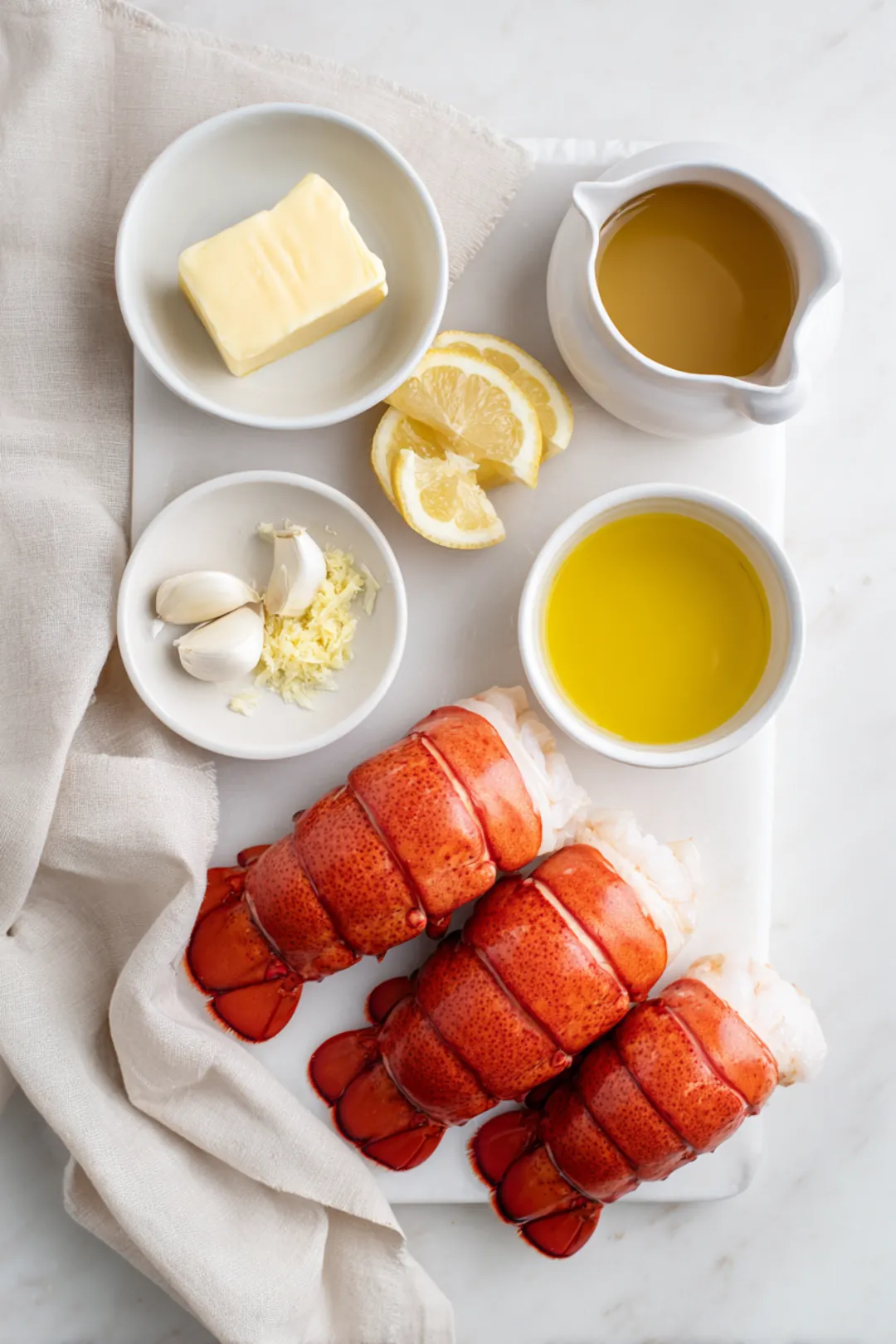 Garlic lemon lobster tails - ingredients