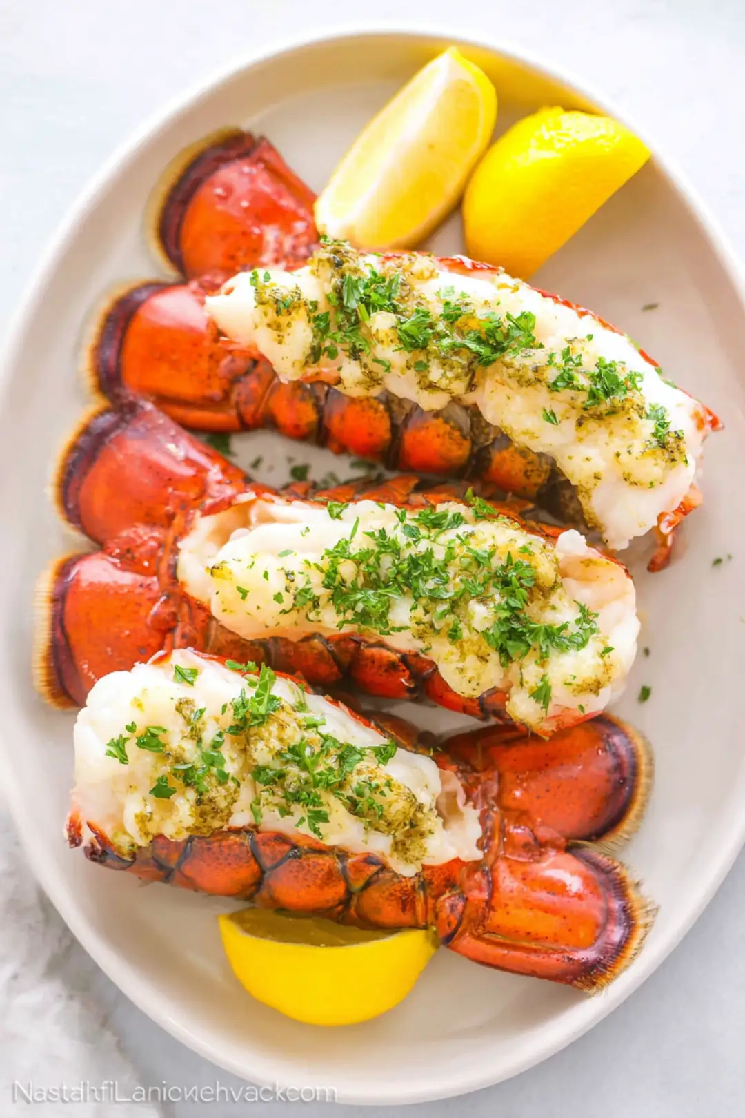 Garlic lemon lobster tails