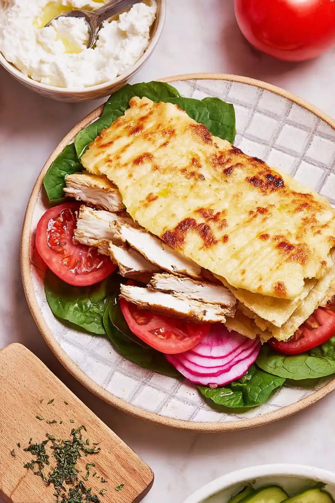 High protein air fryer flatbread
