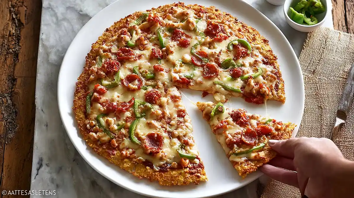 High protein chicken crust pizza