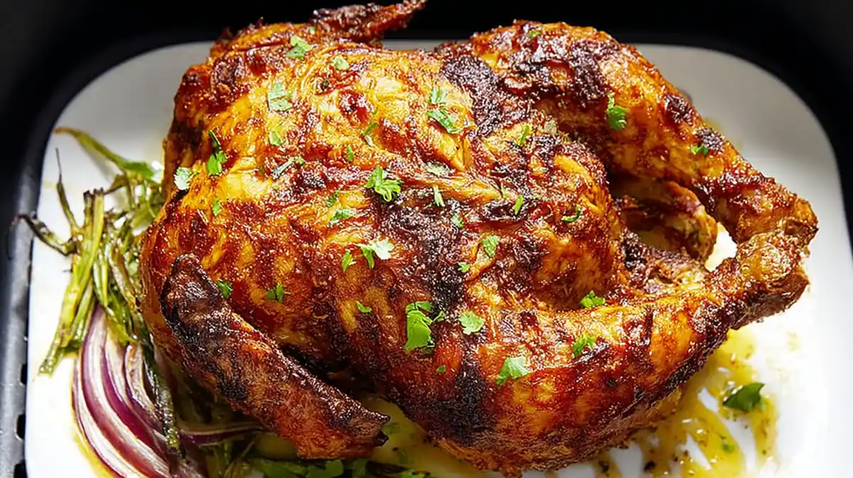 Juicy air fryer whole chicken crispy skin