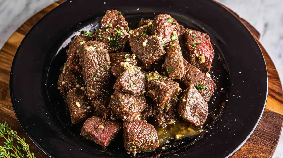 Keto garlic butter steak bites air fryer